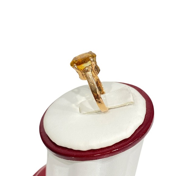18K Yellow Gold Citrine Stone Ring but the reality it's a 14k - Picture 3 of 10